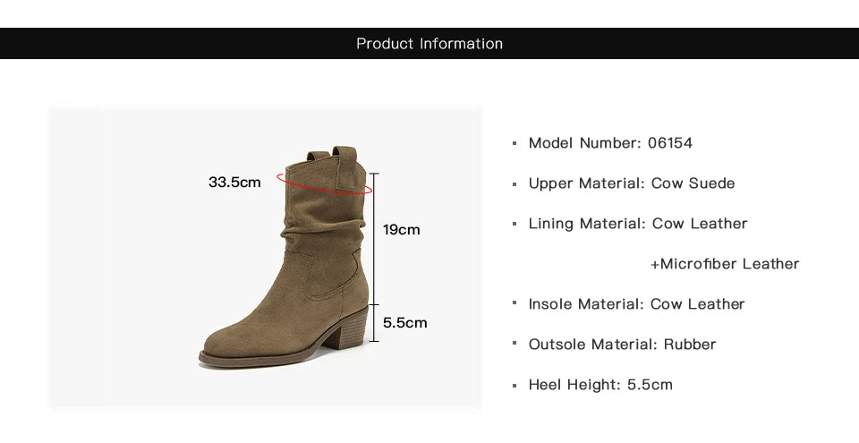 Classy Elegant  Women Suede Ankle Boots - Pointed Toe  Ladies  Handmade Half Boots - ghoddosh.com