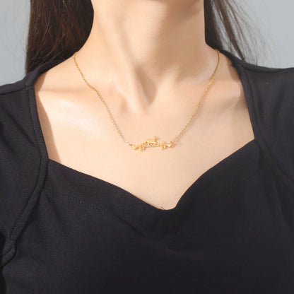 Geometric Stainless Steel  Horse Lifeline Pendant @ ghoddosh.com