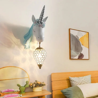 Modern Unicorn Wall Mounted Light – Creative Children's Bedroom Décor & Bedside Reading Sconce @ ghoddosh.com