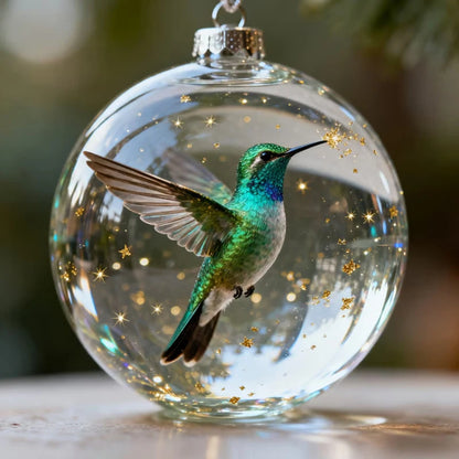 Nature's Birds Clear Christmas Ornament, Hummingbird Christmas Tree Ornaments @ghoddosh.com