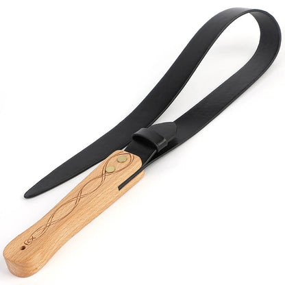 Equestrian 74CM PU Leather Horse Whip with Wooden Hand - Ghoddosh