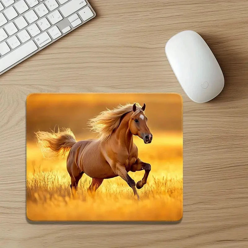Printed horse pattern  anti-slip rubber computer mousepad @ghoddosh.com