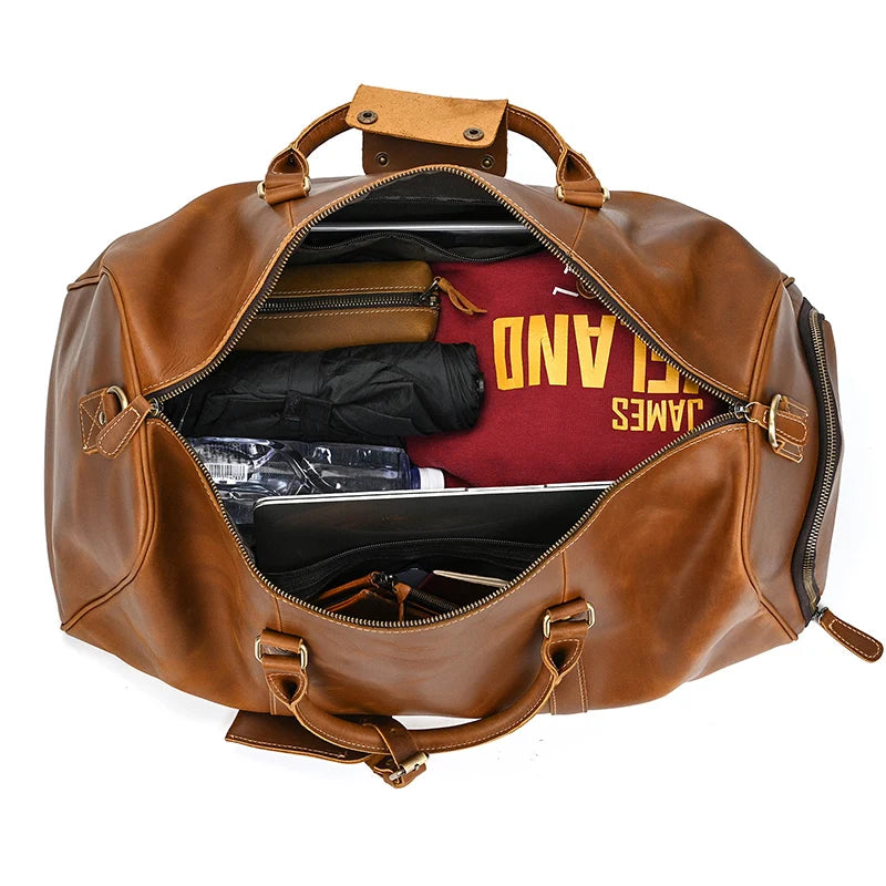 Luxury Genuine cow Leather Equipment Travel Bag - Ghoddosh 