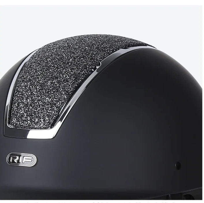 Diamond-Encrusted large brim equestrian helmet  / Adjustable riding cap
