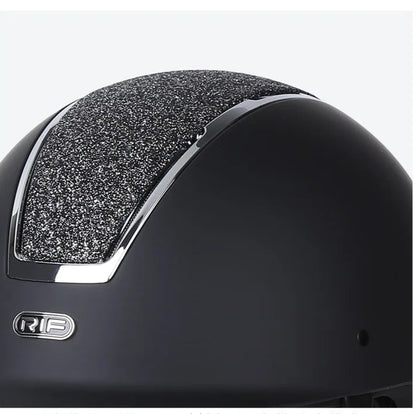 Diamond-Encrusted large brim equestrian helmet  / Adjustable riding cap