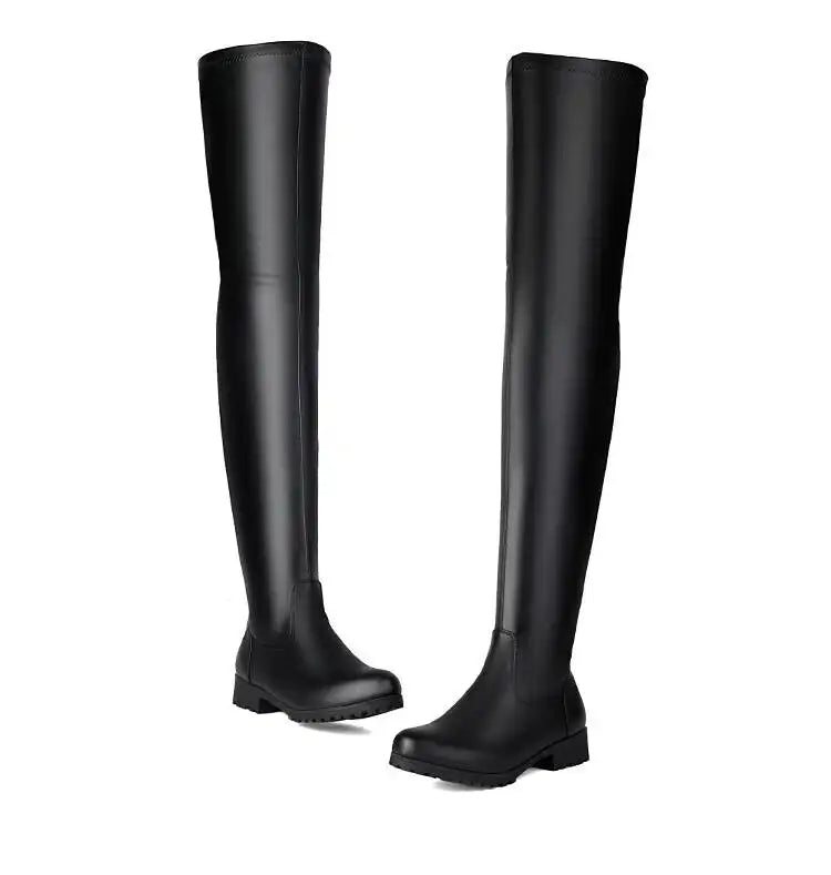 New style fashion thick heeled women's knee high boots - ghoddosh.com