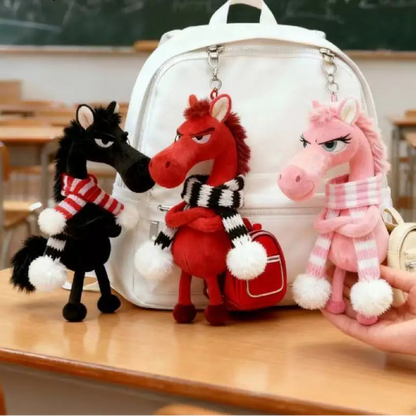 2026 New Black Horse Backpack Ornament / Plush Keychain Back Bag Cartoon Décor @ghoddosh.com