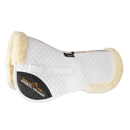 Horse Riding  lined horse back saddle half pad - white 