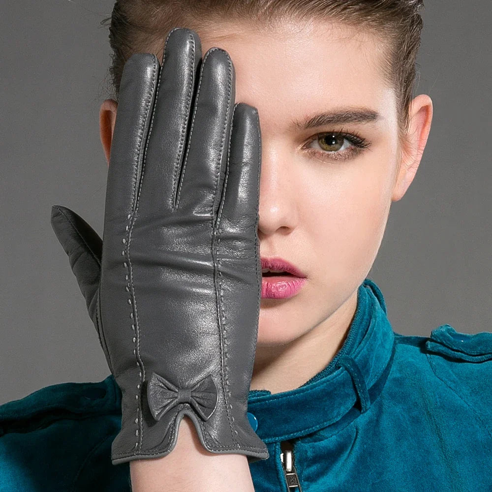 Genuine Leather  Premium Gloves for Women . Ghoddosh