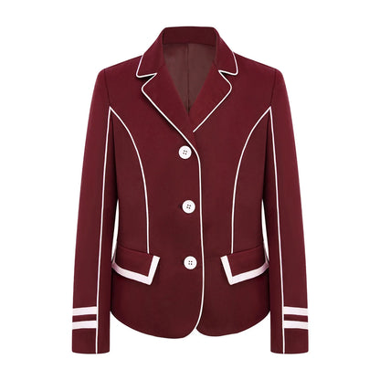 Maroon Children  Horse Riding Blazer  Equestrian Long Sleeve Blazer @ ghoddosh.com
