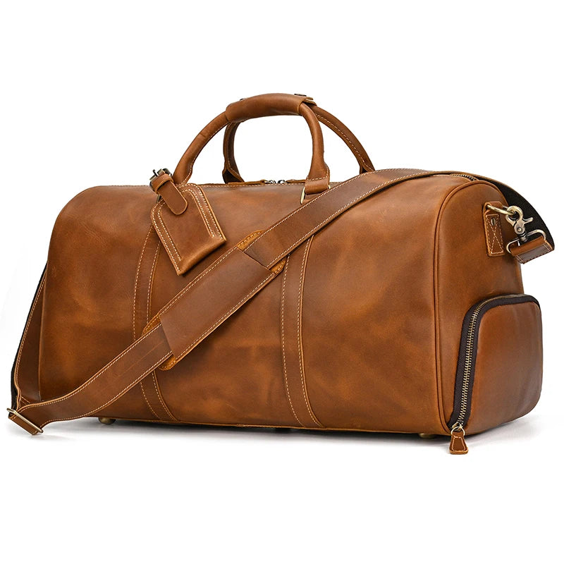 Luxury Genuine cow Leather Equipment Travel Bag - Ghoddosh 