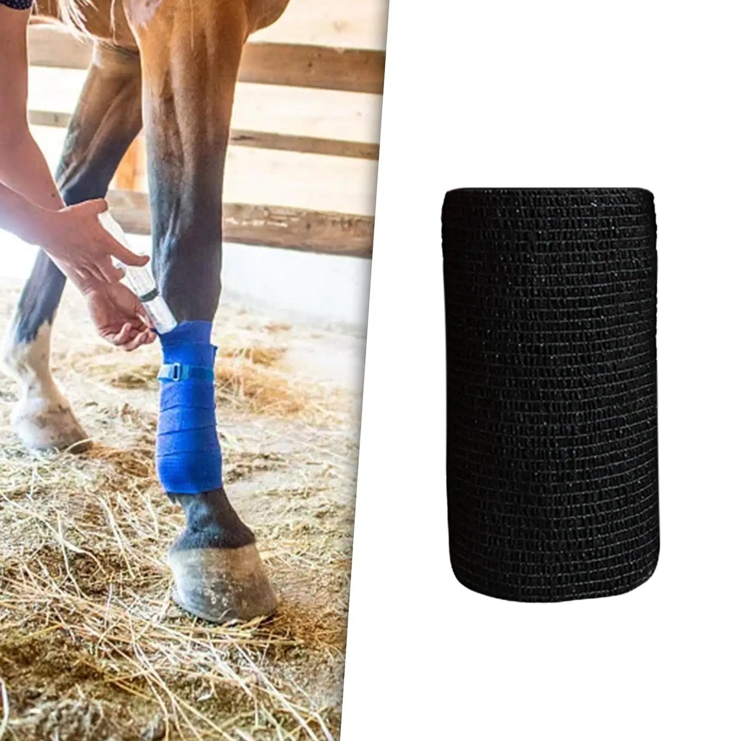 Vet Wrap for Horses 4 inch Wide Non Woven Elastic , Breathable Horse Leg Tape