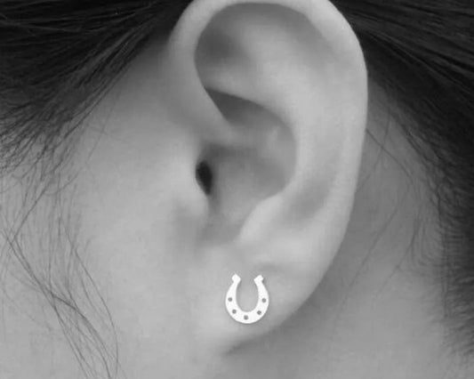 Stainless Steel Horse Shoe Shape Earrings  Black Minimalist Horse Shoe Earing for Women - Ghoddosh