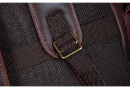 Vintage Horse Genuine Leather Backpack for Men, Large Capacity Travel Daypack, Fits 15-inch Laptop @ ghoddosh.com