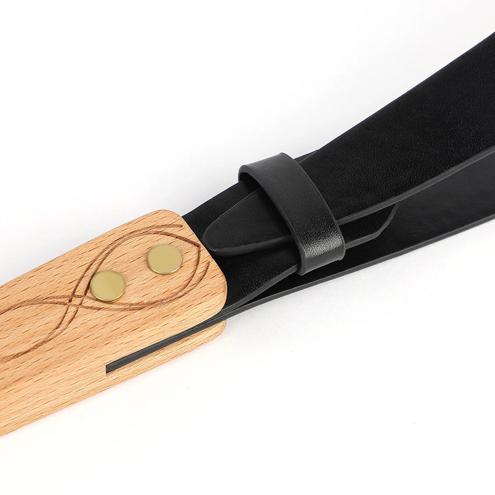 Equestrian 74CM PU Leather Horse Whip with Wooden Hand - Ghoddosh