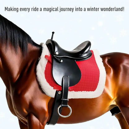 1/4/7 Pcs Horse Christmas Red Costumes  - Santa Hat , Horse Saddle , Pad Leg Wraps Decoration Accessories Xmas Winter Holiday Supplies - ghoddosh.com