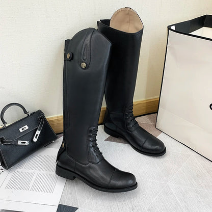 Equestrian  Non-Slip - Plush Inside Horse Riding  Leather  Boots  ghoddosh.com