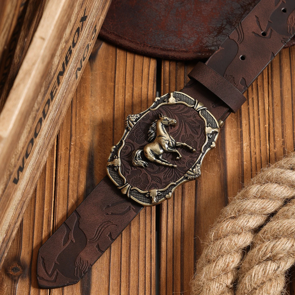Unisex Vintage Western PU Leather Belt | Retro Denim Casual Waistband @ ghoddosh.com