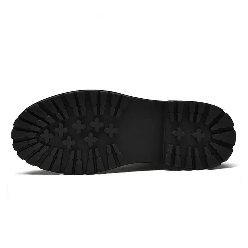 Luxury Men's Winter Boots - Warm Fur Lined Leather Ankle Boots , Waterproof Casual Snow Shoes @ ghoddosh.com