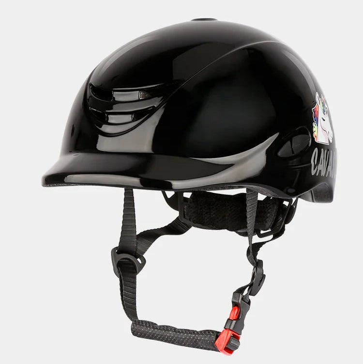 Horse Riding Helmet for Kids, Light Black Head Protector