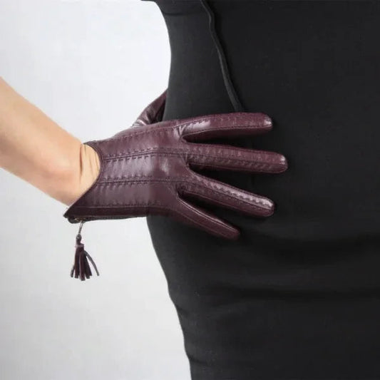 Touchscreen Women Genuine Leather Goatskin Gloves . Ghoddosh 