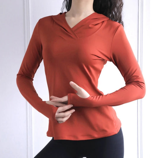 Women's Back Fork Mesh Breathable ,Long Sleeve ,Thumb Hole Sports  Hoodie @ ghoddosh.com