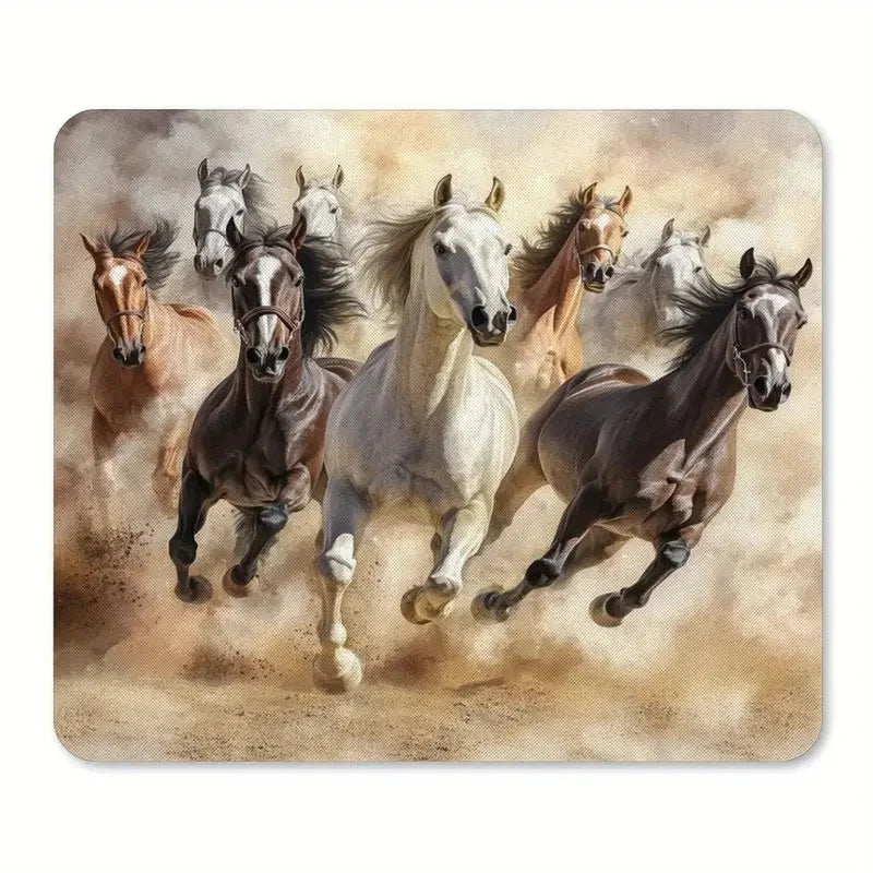 Printed horse pattern  anti-slip rubber computer mousepad @ghoddosh.com