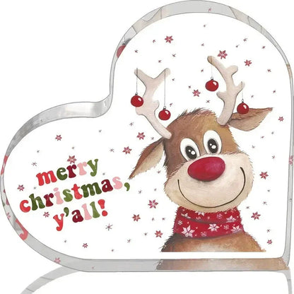 Cute Crystal Clear Heart Shaped Christmas Decorations - Table Desk  Xmas  Gifts @ghoddosh.com