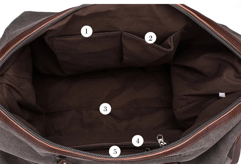 Men PU Leather Outdoor Luggage  Bag Large Capacity Shoulder Equestrian bag . Ghoddosh