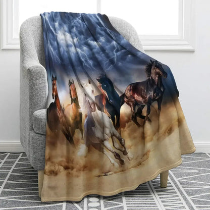 Horse lovers Blanket / Cowgirl  Western Soft Warm Print  Blanket