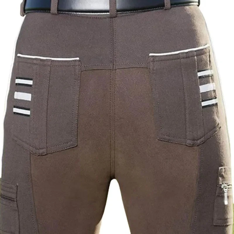 Women's Multi-pocket Diagonal Zipper /  Slimming  Elastic Leisure Equestrian Horse Riding Pant