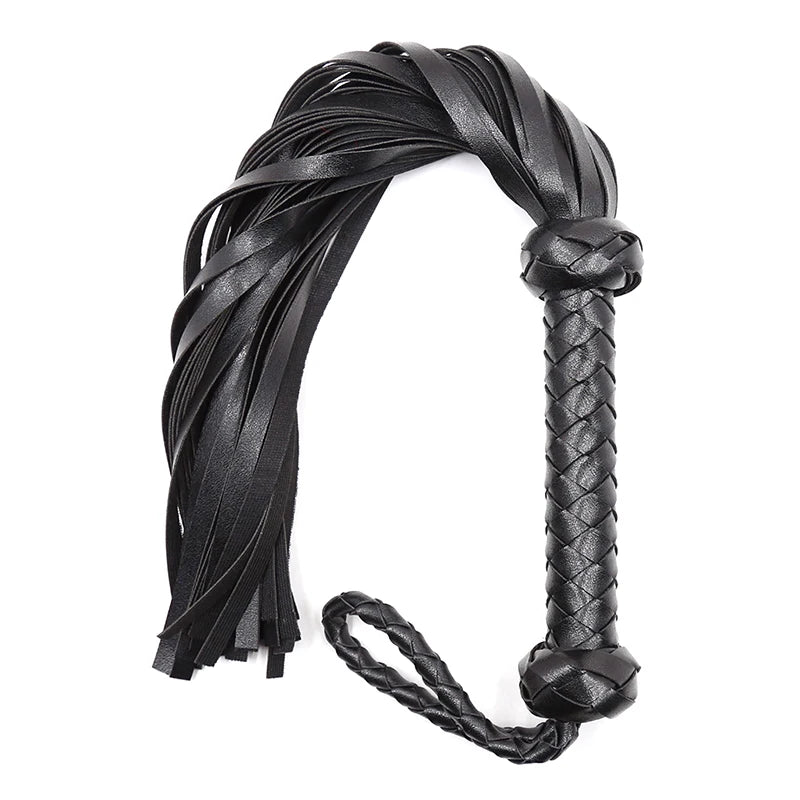 Equestrian Leather Horse Riding Whip With Woven Handle . Ghoddosh 