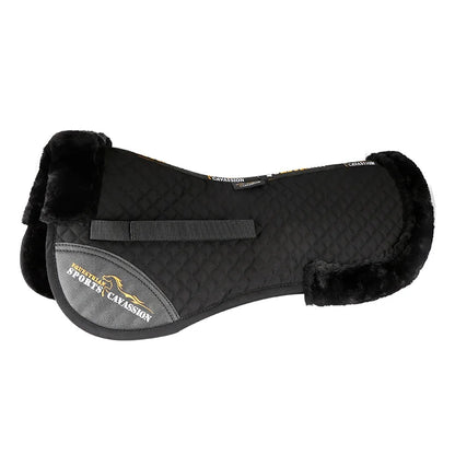 Horse Riding  lined horse back saddle half pad - Black