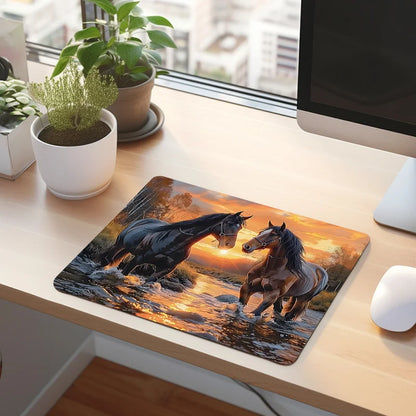Printed horse pattern  anti-slip rubber computer mousepad @ghoddosh.com