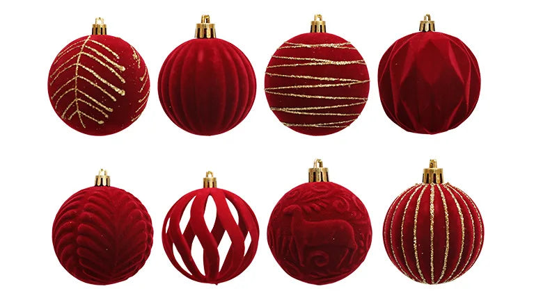 6/12pcs 6cm Wine Red Christmas Ball Ornaments / Available in Dark Green / White Christmas Tree Party Decoration @ghoddosh.com
