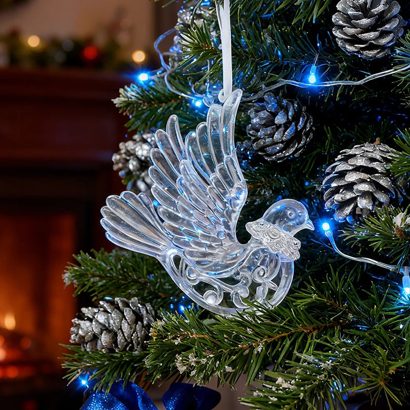 Acrylic Christmas Ornaments Clear Flying Unicorn - Xmas Tree Hanging Pendants  Decorations @ghoddosh.com