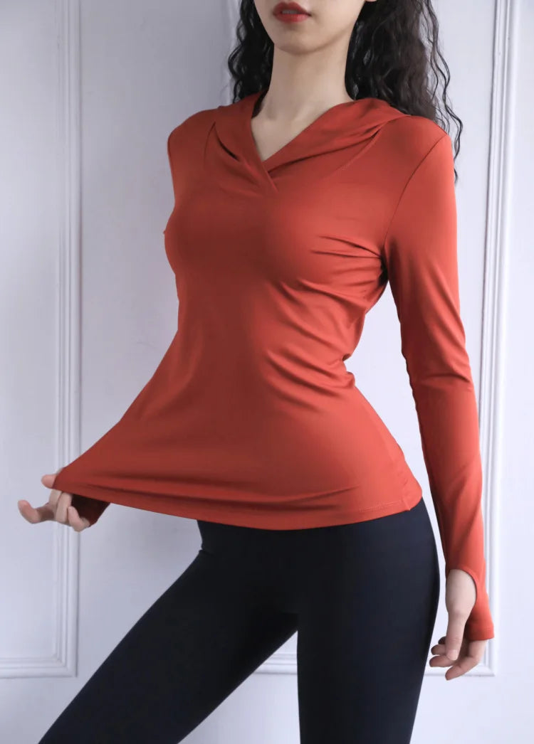 Women's Back Fork Mesh Breathable ,Long Sleeve ,Thumb Hole Sports  Hoodie @ ghoddosh.com