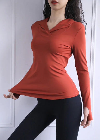 Women's Back Fork Mesh Breathable ,Long Sleeve ,Thumb Hole Sports  Hoodie @ ghoddosh.com