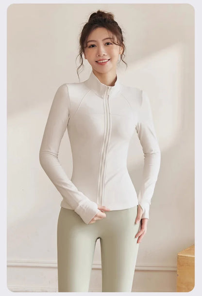 Women  Long Sleeve Quick Dry Sports Jacket  with Thump Hole  @ Ghoddosh.com