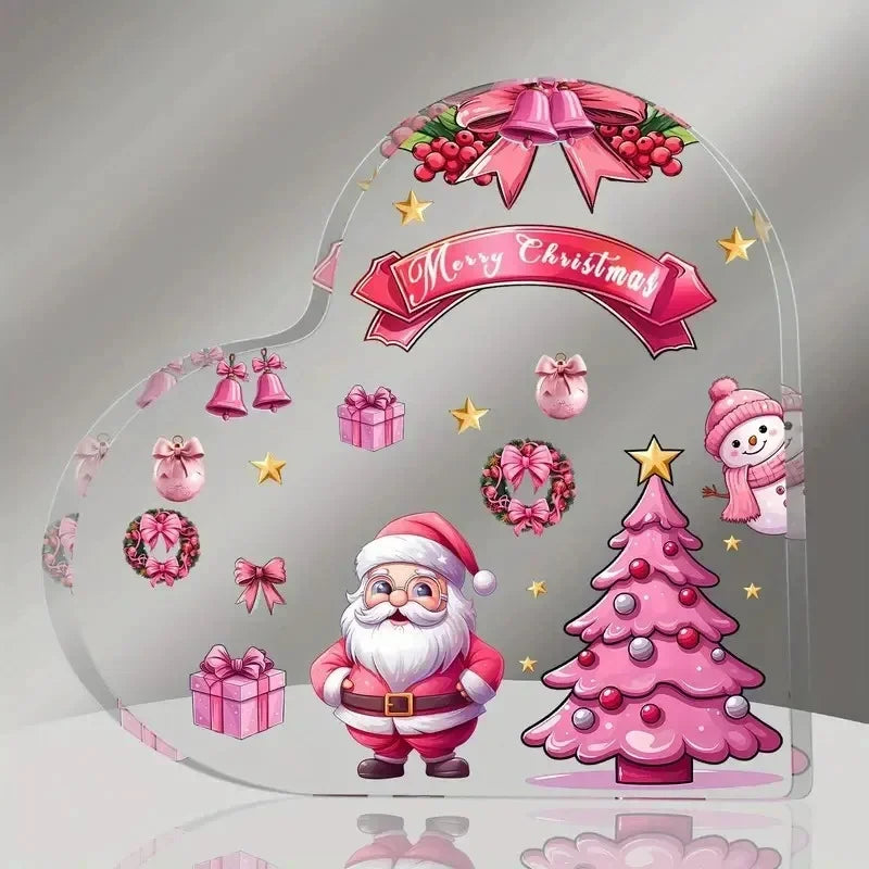 Cute Crystal Clear Heart Shaped Christmas Decorations - Table Desk  Xmas  Gifts @ghoddosh.com