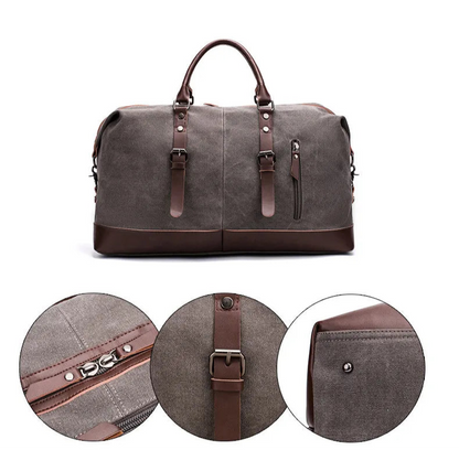 Men PU Leather Outdoor Luggage  Bag Large Capacity Shoulder Equestrian bag . Ghoddosh