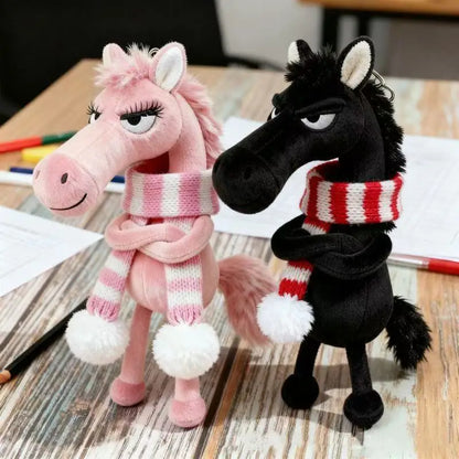 2026 New Black Horse Backpack Ornament / Plush Keychain Back Bag Cartoon Décor @ghoddosh.com