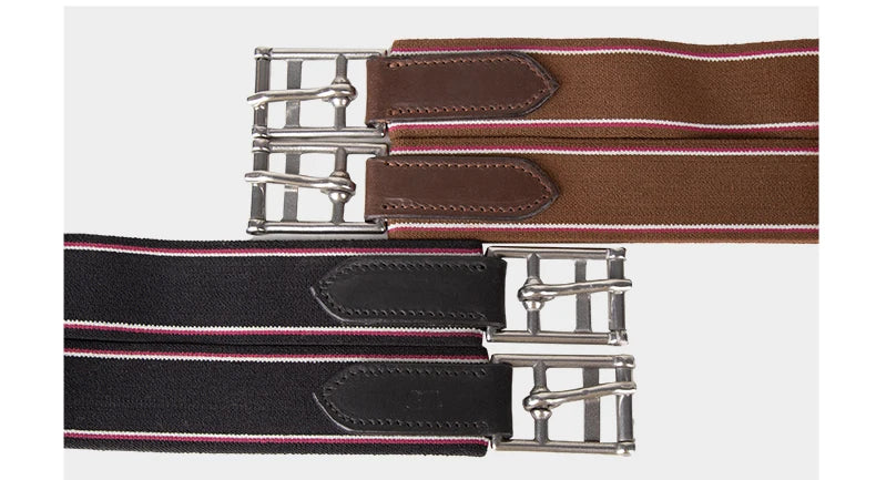 Premium Chocolate Leather Anatomical Girth | Anti-Chafe, Elastic & Padded for Training & Show @ ghoddosh.com