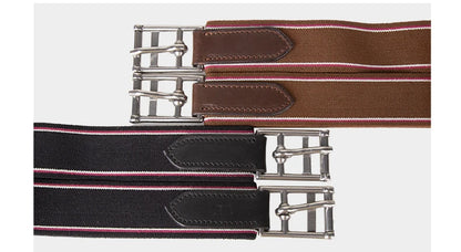 Premium Chocolate Leather Anatomical Girth | Anti-Chafe, Elastic & Padded for Training & Show @ ghoddosh.com