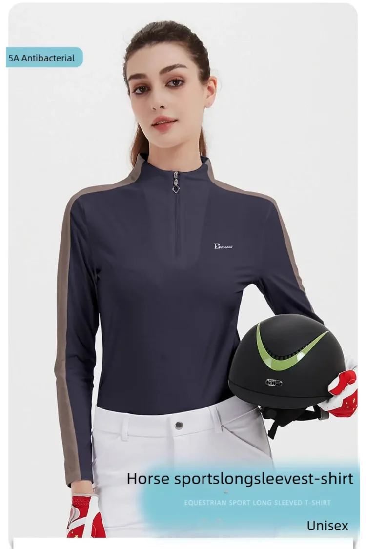 Equestrian Breathable Sun Protection Tops ,  Horse Riding Summer Shirts For Women  @ ghoddosh.com