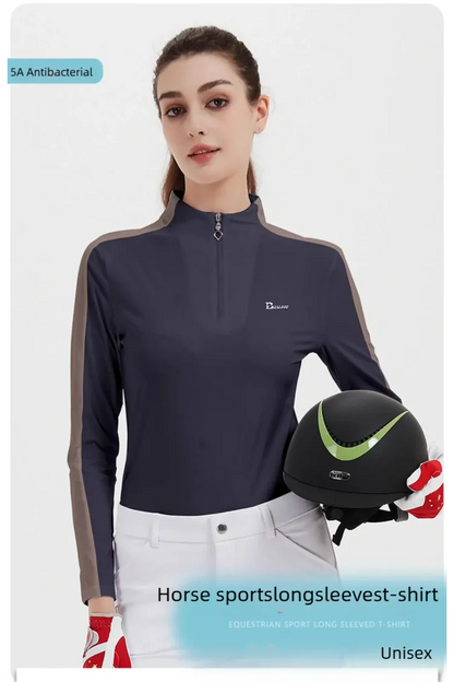 Equestrian Breathable Sun Protection Tops ,  Horse Riding Summer Shirts For Women  @ ghoddosh.com