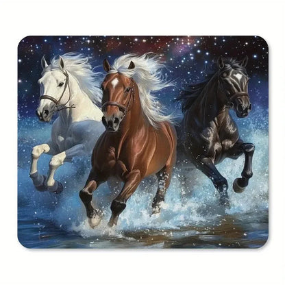 Printed horse pattern  anti-slip rubber computer mousepad @ghoddosh.com