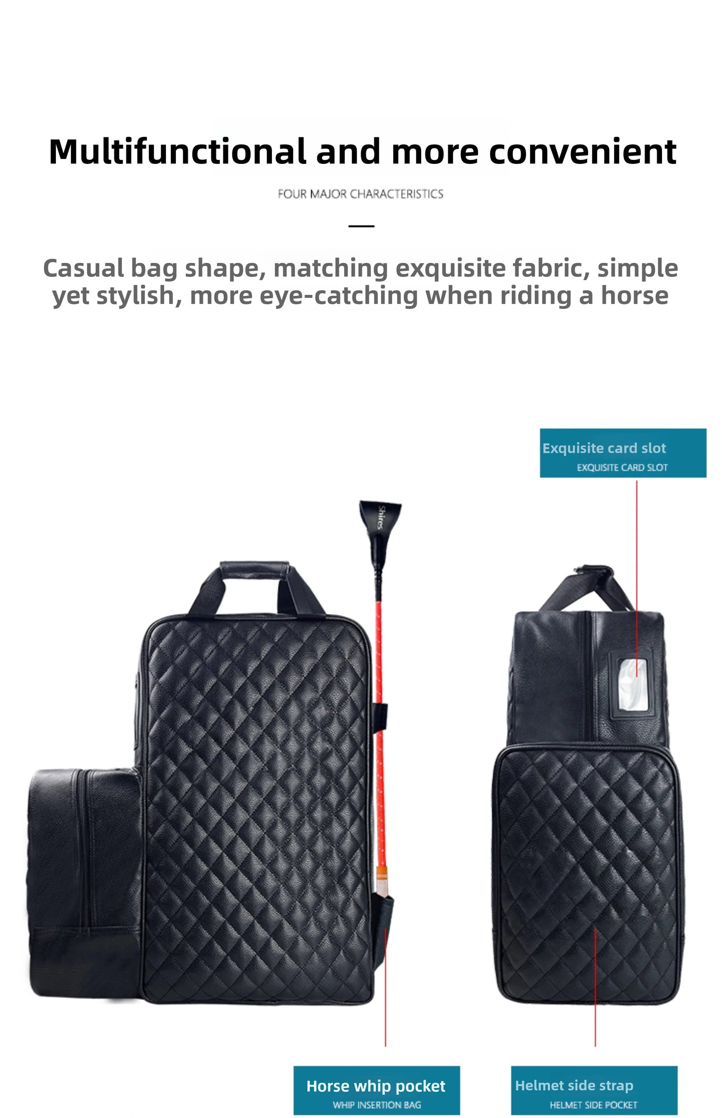 Equestrian Equipment Pu Leather Bag - Large Capacity Equestrian Backpack @ghoddosh.com