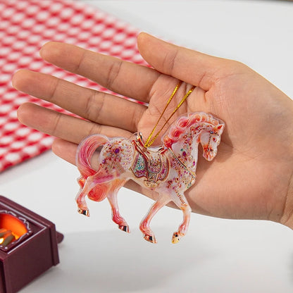 2D Acrylic Horse  Hanging Christmas Tree Ornaments - Ghoddosh.com