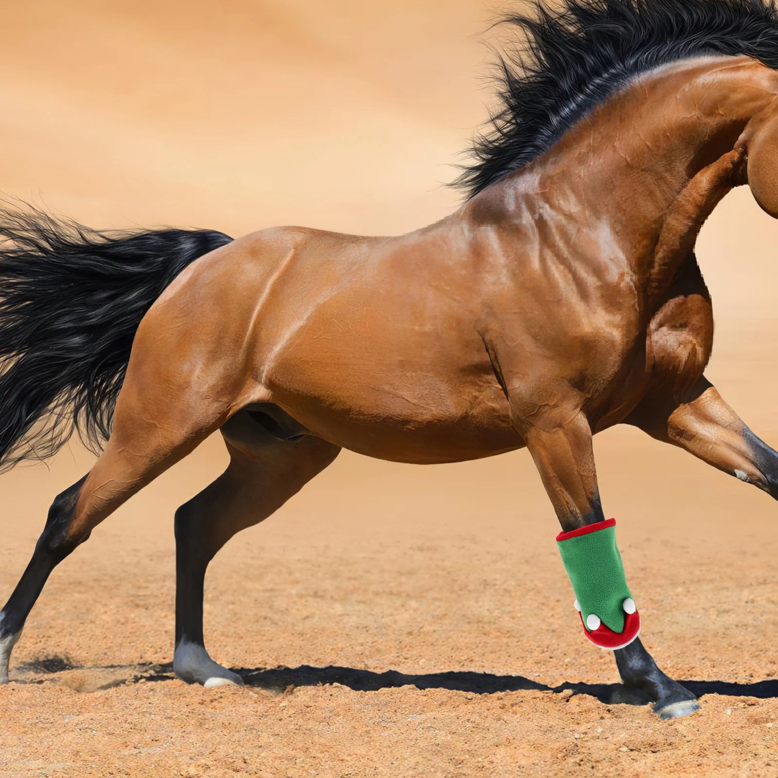 1Set of Horse Accessory Costume - Holiday Leg Wraps - Horse Hat Set for Horse Christmas Parade - ghoddosh.com